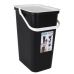 Cubo de Basura para Reciclaje Tontarelli Moda Blanco Negro 24 L (6 Unidades)