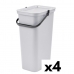 Avfallsbehållare Återvinning Tontarelli Moda 38 L Vit (4 antal)