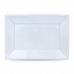 Sett med gjenbrukbare tallerkener Algon Rektangulær Hvit Plast 33 x 23 x 2 cm (12 enheter)
