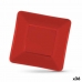 Σετ πιάτων Algon Αναλώσιμα Χαρτόνι Τετράγωνο Κόκκινο 19 x 19 x 1 cm (36 Μονάδες)