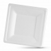 Zestaw naczyń Algon Jednorazowe Biały Trzcina Cukrowa Kwadratowy 26 cm (24 Sztuk)