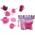 Coffee Set Pink Toy 14 Pieces Plastic
