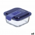 Hermetična Škatla za Malico Luminarc Easy Box Modra Steklo (380 ml) (6 kosov)