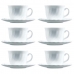 Set of Mugs with Saucers Luminarc Trianon (6 pcs) White Glass 220 ml (12 Pieces)