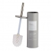 Toilet Brush Beauty Products White Grey Steel Plastic 9,5 x 37,5 x 9,5 cm