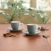 Set med kopper og underkopper Quid Vita Morning Keramik Blå (22 cl) (4 pcs)