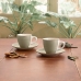 Set of Mugs with Saucers Quid Vita Morning Ceramic Beige (22 cl) (4 pcs)