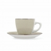 Set of Mugs with Saucers Quid Vita Morning Ceramic Beige (22 cl) (4 pcs)