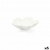 bandeja de aperitivos Quid Select Flor Cerâmica Branco (6 Unidades) (Pack 6x)