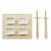 Sada na sushi DKD Home Decor Kov Bambus Bílý Přírodní Orientální 30 x 40 cm 28 x 22 x 2,5 cm (9 Kusy)