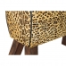 Podložka pod nohy DKD Home Decor Čierna Drevo Gaštanová Koža Leopard (67 x 30 x 51 cm)