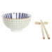 Sushi Set DKD Home Decor White Bamboo Stoneware Oriental 30 x 21 x 7 cm (6 Pieces)