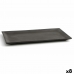 Snack tray Quid Mineral Gres Black Ceramic 15 x 30 cm (8 Units)