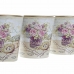 Комплект Саксии за цветя DKD Home Decor Бежов Розов PVC Алуминий Shabby Chic 38 x 12 x 14 cm (3 Части)