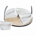 Appetizer Set DKD Home Decor White/Black Metal Bamboo Stoneware Loft 4 Pieces 21,5 x 21,5 x 14 cm