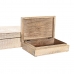 Set of decorative boxes DKD Home Decor Brown White Mango wood 25 x 17 x 8 cm (2 Units)