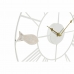 Nástěnné hodiny DKD Home Decor 39 x 3,5 x 39 cm Kov Kaštanová Bílý Dřevo MDF Středomoří Ryby