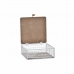 Dekorative Box DKD Home Decor Weiß Braun Holz Metall Aluminium 16 x 16 x 6 cm