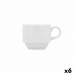 Hrnek Bidasoa Glacial Cafea Ceramică Alb 180 ml (6 Unități)