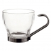 Juego de Tazas de Café Quid Transparente Acero Vidrio (110 ml) (3 Unidades)