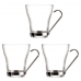 Piece Coffee Cup Set Quid Transparent Steel Glass (250 ml) (3 Units)
