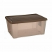 Storage Box with Lid Stefanplast Elegance Brown Plastic 29 x 17 x 39 cm (6 Units)