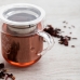 Delers Kaffekoppsett Quid Serenia Gjennomsiktig Glass Rustfritt stål 350 ml 3 Deler