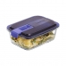 Hermetic Lunch Box Luminarc Easy Box Blue Glass (6 Units) (820 ml)