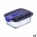 Hermetisk Lunsjboks Luminarc Easy Box Blå Glass (380 ml) (6 enheter)