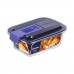 Hermetična Škatla za Malico Luminarc Easy Box Modra Steklo (380 ml) (6 kosov)