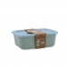 Прямоугольная коробочка для завтрака с крышкой Quid Inspira 1,34 L Зеленый Пластик