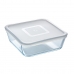 Square Lunch Box with Lid Pyrex Cook & Freeze 2 L 19 x 19 cm Transparent Silicone Glass (4 Units)
