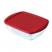 Прямоугольная коробочка для завтрака с крышкой Pyrex Cook & Store Прямоугольный 2,5 L Красный Cтекло (5 штук)