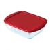 Rechthoekige lunchbox met deksel Pyrex Cook & Store Rechthoekig 2,5 L Rood Glas (5 Stuks)