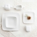 Prato de Sobremesa Ariane Vita Quadrado Cerâmica Branco (20 x 17 cm) (12 Unidades)