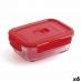 Hermetična Škatla za Malico Luminarc Pure Box 19 x 13 cm Rdeča 1,22 L Steklo (6 kosov)