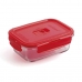 Hermetikus ebéddoboz Luminarc Pure Box 19 x 13 cm Piros 1,22 L Üveg (6 egység)