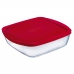 Прямоугольная коробочка для завтрака с крышкой Ô Cuisine Cook&store Ocu Красный 2,5 L 28 x 20 x 8 cm Силикон Cтекло (5 штук)