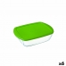 Rectangular Lunchbox with Lid Pyrex Cook & Store 17,9 x 10,8 x 5,3 cm Green 400 ml Silicone Glass (6 Units)