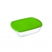 Rectangular Lunchbox with Lid Pyrex Cook & Store 17,9 x 10,8 x 5,3 cm Green 400 ml Silicone Glass (6 Units)