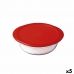 Okrogla Posoda za Malico s Pokrovom Ô Cuisine Cook & Store 21 x 21 x 7 cm Rdeča 1,1 L Silikon Steklo (5 kosov)