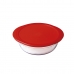 Fiambrera Redonda con Tapa Ô Cuisine Cook & Store 21 x 21 x 7 cm Rojo 1,1 L Silicona Vidrio (5 Unidades)
