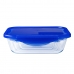 Porta pranzo Ermetico Pyrex Cook & Go 20,5 x 15,5 x 6 cm Azzurro 800 ml Vetro (6 Unità)