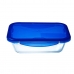 Hermetická obědová krabice Pyrex Cook&go 30 x 23 cm 3,3 L Obdélníkový Modrý Sklo (4 kusů)