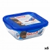 Hermetická obědová krabice Pyrex Cook & go 21 x 21 x 9 cm Modrý 1,9 L Sklo (6 kusů)