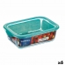 Rektangulær madkasse med Låg Luminarc Keep'n Lagon 12 x 8,5 x 5,4 cm Turkisblå 380 ml Glas (6 enheder)