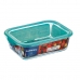 Правоъгълна Кутия за Обяд с Капак Luminarc Keep'n Lagon 12 x 8,5 x 5,4 cm цвят тюркоаз 380 ml Cтъкло (6 броя)