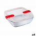 Херметическа Кутия за Обяд Pyrex Cook & Heat 25 x 22 x 7 cm 2,2 L Прозрачен Cтъкло (4 броя)
