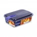 Херметическа Кутия за Обяд Luminarc Easy Box Син Cтъкло (6 броя) (1,22 L)
