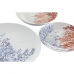 Set de Vajilla DKD Home Decor Azul Fucsia Porcelana Coral 18 Piezas 27 x 27 x 3 cm